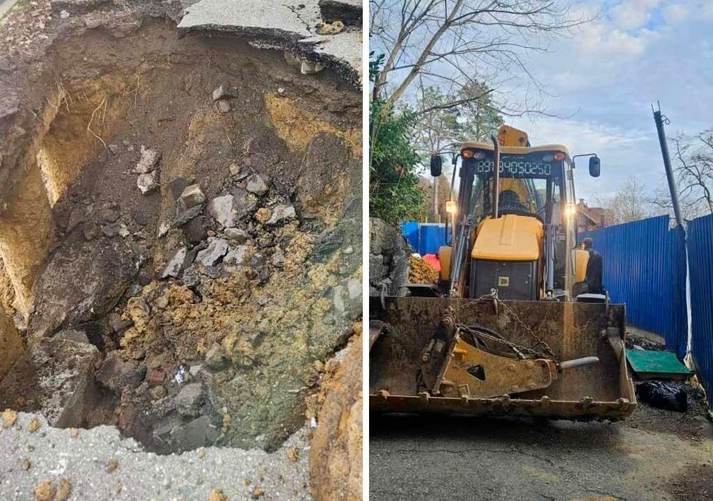 В Хостинском районе Сочи начали восстанавливать дорогу
